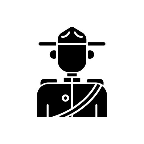 Royal Canadian Mounted Police Black Glyph Icon Mounties Rider