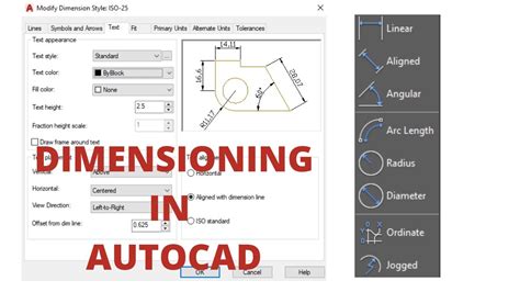 How To Use Dimension Dimension Style In Autocad Youtube