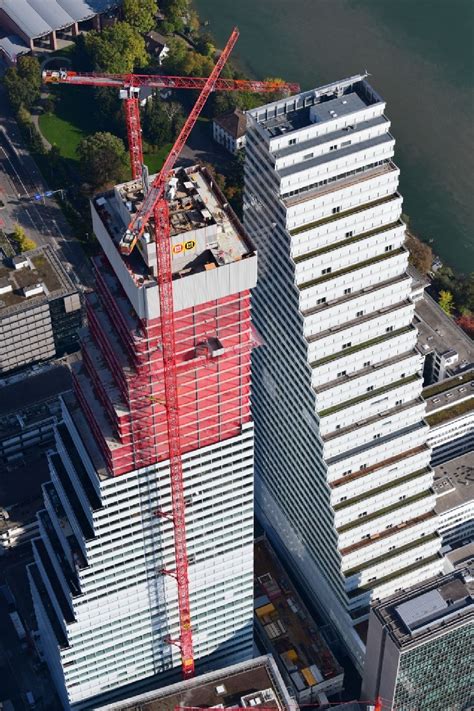 Luftaufnahme Basel Erweiterungs Baustellen Und Baukr Ne Am Areal Und