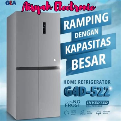 Jual KULKAS SIDE BY SIDE GEA G4D 522 INOX INVERTER GARANSI 10 TAHUN