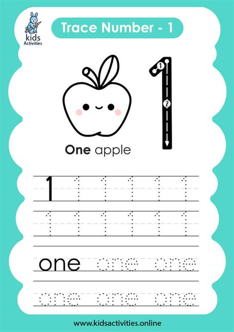 Free Tracing And Writing Number 1 Worksheet ⋆ Kids Activities