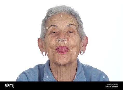 Mature Woman Sticking Out Tongue Hi Res Stock Photography And Images