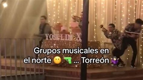 Video TikTok Fiesta XV años grupo recrea balacera corrido bélico