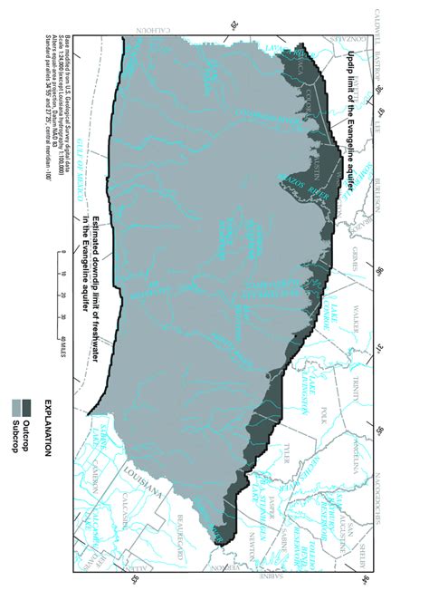 Extent Outcrop Area And Subcrop Area Of The Evangeline Aquifer In The Download Scientific