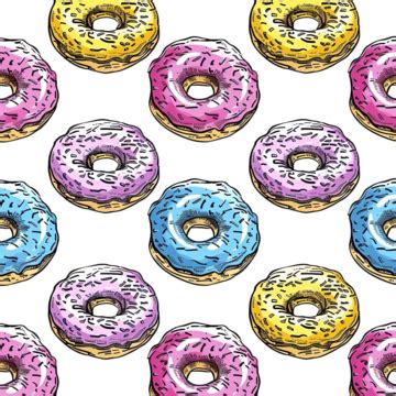 Seamless Pattern With Donuts Donut Seamless Pattern Glazed Png