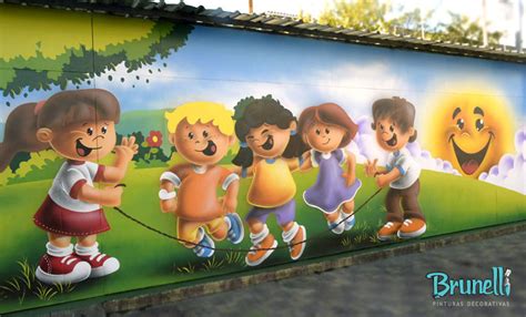 Pintura Decorativa Em Parede Para Escola Infantil