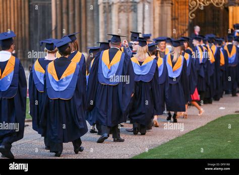 Students On Graduation Day From Anglia Ruskin University In Cambridge