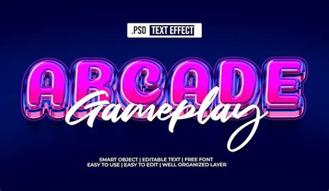 Efecto De Estilo De Texto Arcade Archivo Psd Gratis