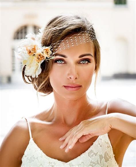 Bandeau Style Birdcage Veil Bride Hair Jewelry Collection