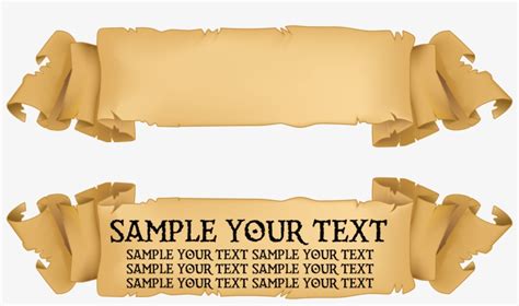 Download Transparent Title Banner Png Old Paper Ribbon Vector Pngkit