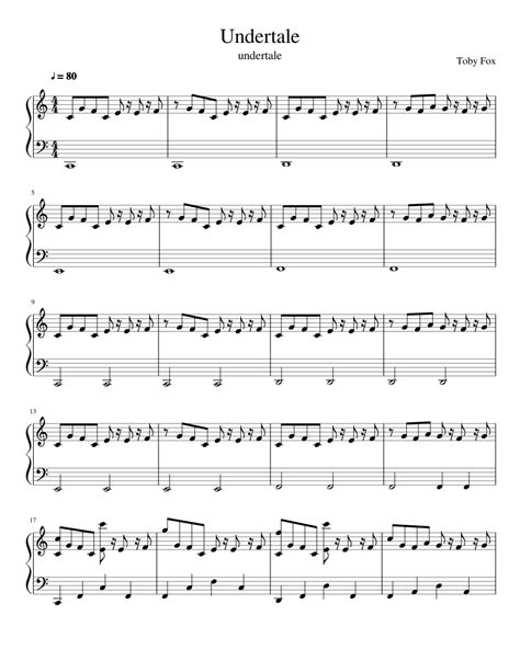 Undertale Sheet Music For Piano Solo