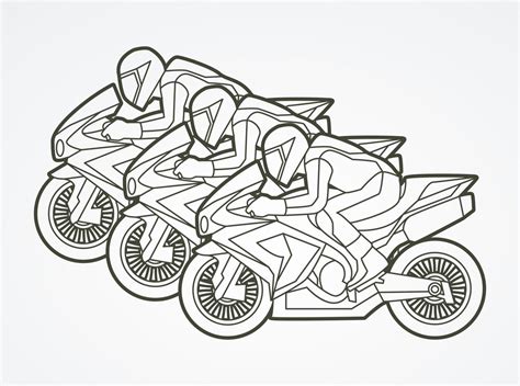 Outline Motorcycles Racing Action 4696495 Vector Art At Vecteezy