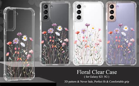 Amazon GREATRULY Floral Clear Case For Galaxy S21 For Women Girls