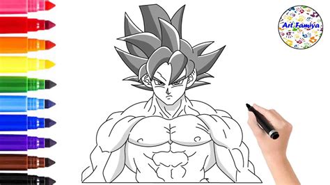 How To Draw Goku Mui Muscular Dragon Ball Easy Drawing Step By