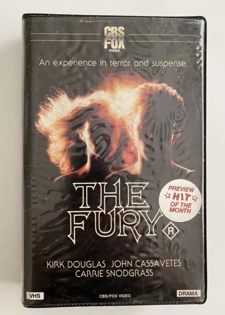 THE FURY VHS CBS Fox Video Brian De Palma 1978 Horror Ex Rental Big