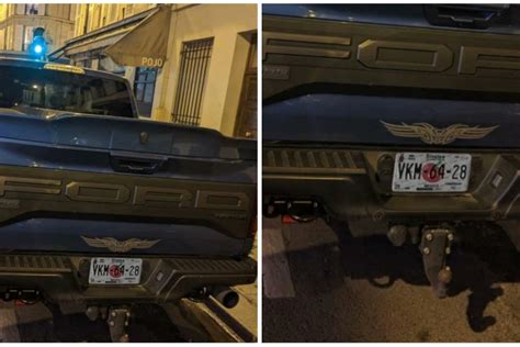 Turista mexicano comparte foto de camioneta con placas de Sinaloa en París