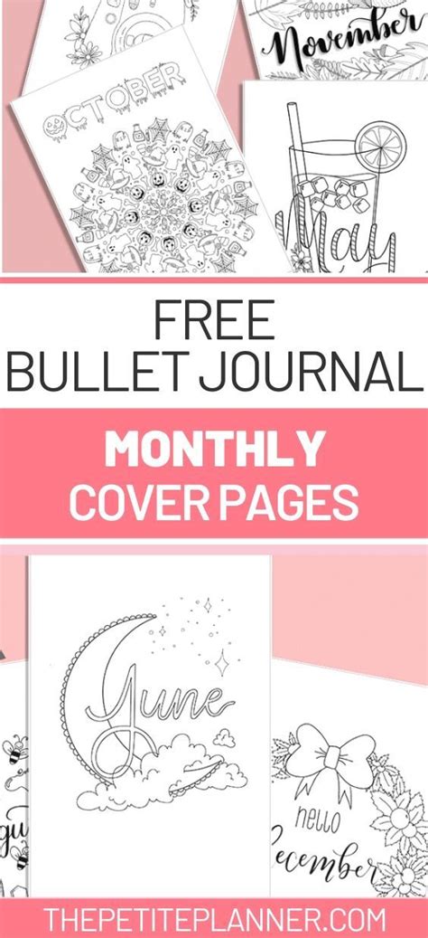 Free Bullet Journal Printables Months Of Cover Pages Artofit