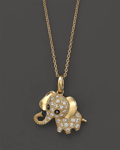 Sale Diamond Elephant Pendant Necklace In Stock