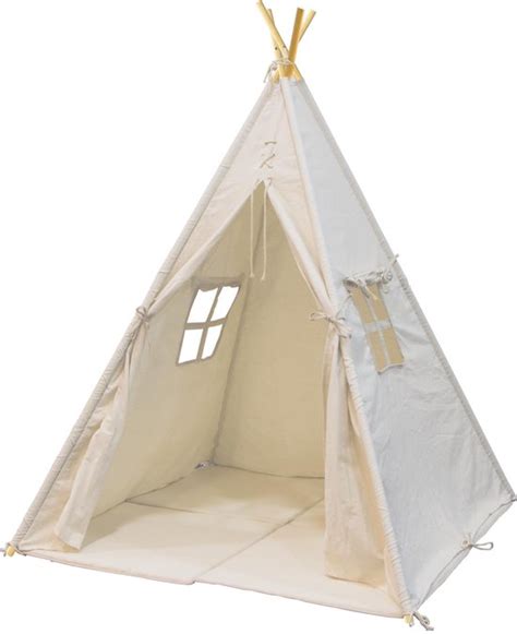 SUNNY Alba Tente Tipi pour Enfants en Crème Tente de Jeu avec Tapis