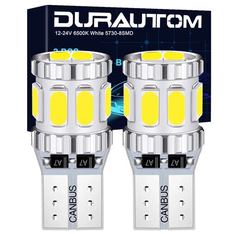 DURAUTOM T10 W5W L Mpadas LED Canbus Erro Livre Carro Branco Wedge Side