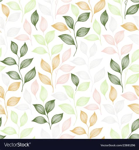 Wrapping tea leaves pattern seamless Royalty Free Vector