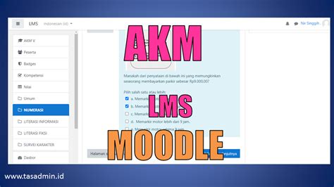 Cara Membuat Soal Akm Menggunakan Lms Moodle Tasadmin