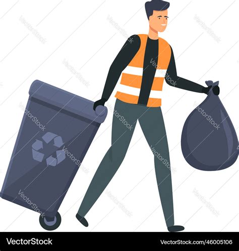 Garbage collector icon cartoon street Royalty Free Vector