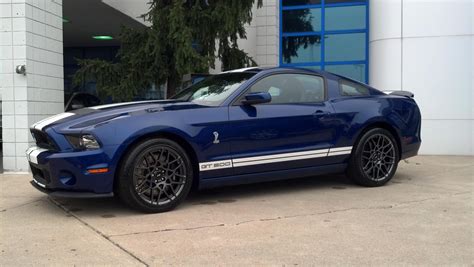 2014 Shelby Gt500 In The Showroom Deep Impact Bluewht Stripes