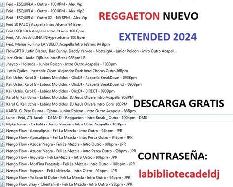 Pack De Reggaeton Nuevo Extended Enero 2024 Utilidades Para Djs