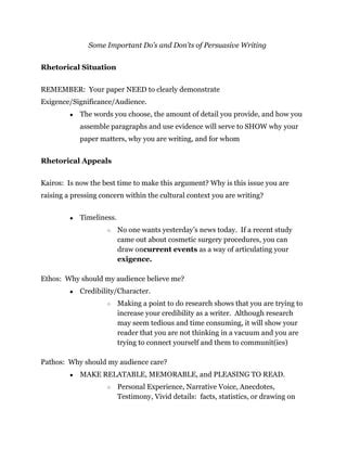 Persuasive Writing Tips PDF