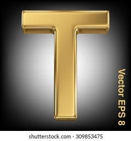 Vector Letter T Gold Solid Alphabet Stock Vector Royalty Free