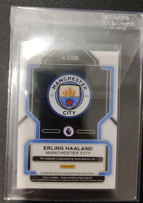 Erling Haaland Autograph 2022 23 Panini Prizm Premier League Record