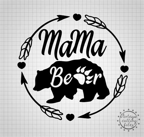 Mama Bear Svg Files Mama Bear Cut File Mama Bear Dxf Files Etsy