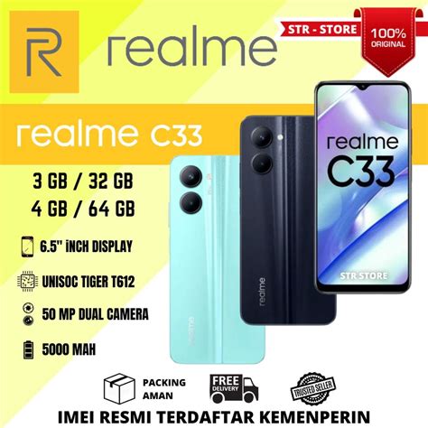 Jual REALME C33 4 128 GB REALME C33 4 64 GB REALME C33 3 32 GB GARANSI