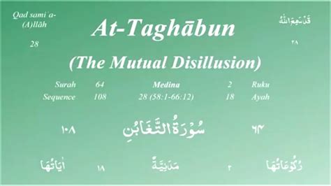 Surah At Taghabun Mishary Bin Rashid Al Afasy