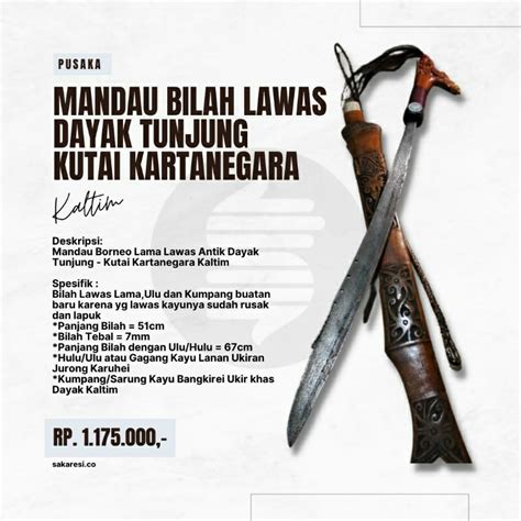 Jual Tua Lawas Antik Langka Mandau Mendau Borneo Dayak Kalimantan Ori