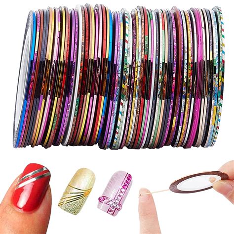 60 Rolls Nail Art Striping Tape Lines Glossy Striping Tape Lines DIY