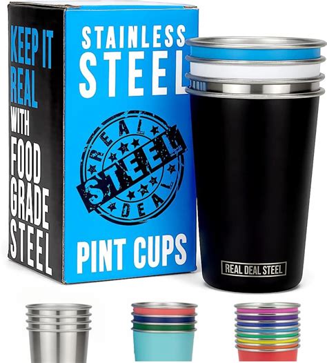 Amazon Uiifan Oz Stainless Steel Pint Cup Stackable Tumblers