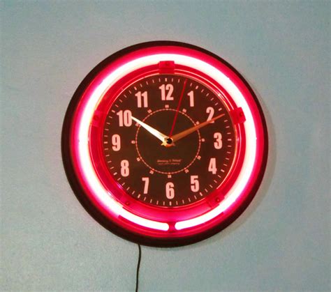 Red Neon Wall Clock - Current