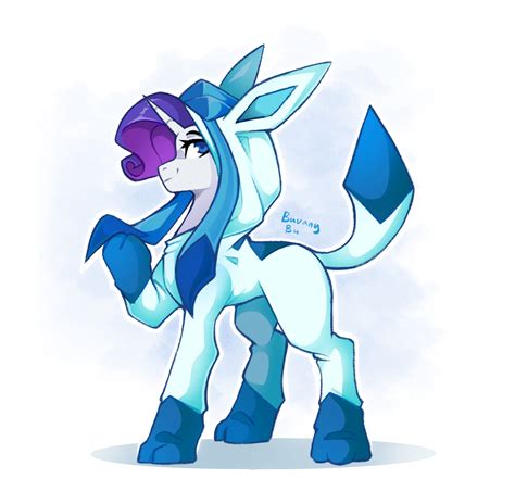 Safe Artist Buvanybu Part Of A Set Rarity Glaceon Pony