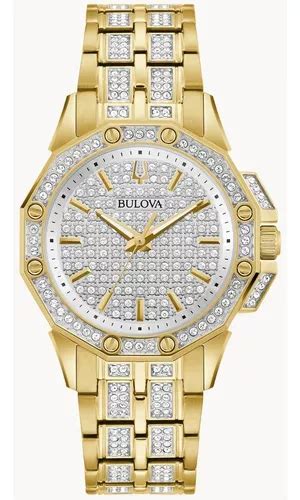 Reloj Bulova Octava Cristales 98l302 Original Dama Color De La Correa