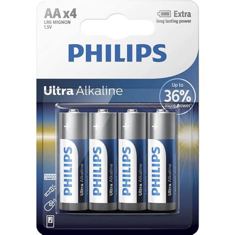 Philips Blister De 4 Piles Ultra Alkaline Aalr6mignon 15v Leroy Merlin