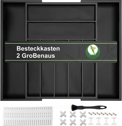 Samiso Besteckkasten Besteckeinsatz Schublade Aus Bambus Besteckeinsatz