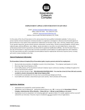 Fillable Online Fillable Online Coliseum Employment Application