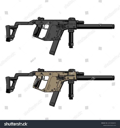 Two Versions Kriss Vector Gun Design Stock Vector Royalty Free