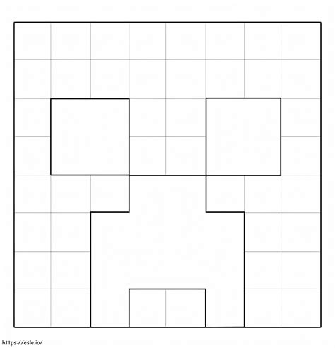 Minecraft のクリーパー ヘッド ぬりえ - 塗り絵