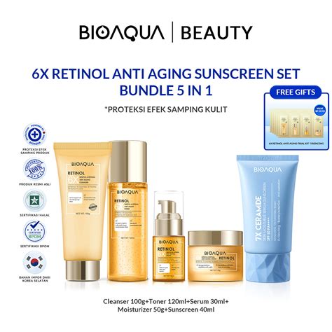 Bioaqua 6x Gentle A Retinol Perawatan Peremajaan Kulit Paket Skincare