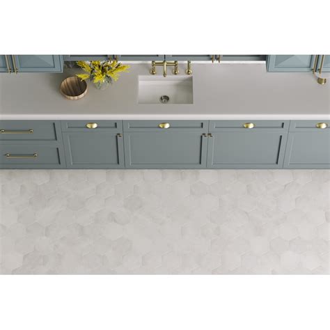 Satori Nouveau Crema 7 In X 8 In Matte Porcelain Hexagon Encaustic Floor And Wall Tile 028 Sq