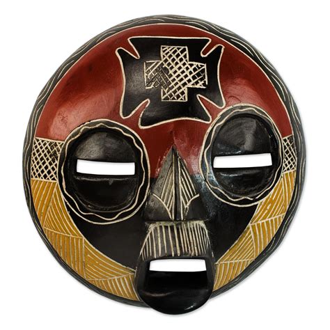 Novica Safely Home Handcrafted African Sese Wood Wall Mask From Ghana Greatergood