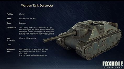 Destroyer Tank Official Foxhole Wiki